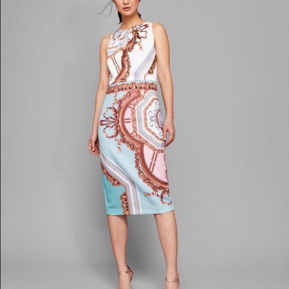 Ted Baker ORLLA Versailles pearl neck midi dress - Picture 3 of 8